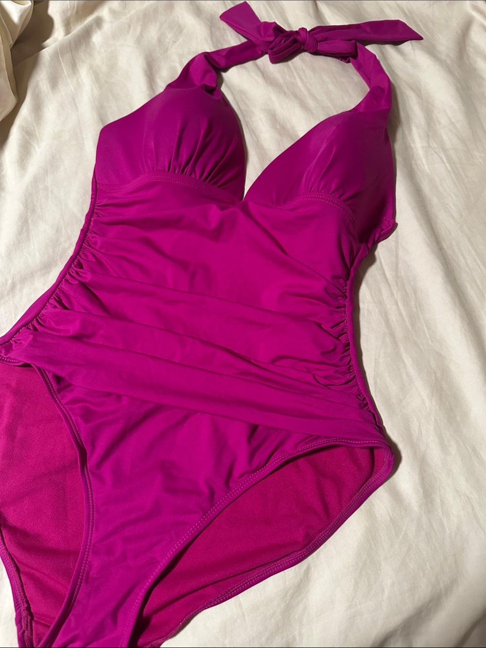 Magenta Halter One-Piece Swimsuit Ralph Lauren Size 6